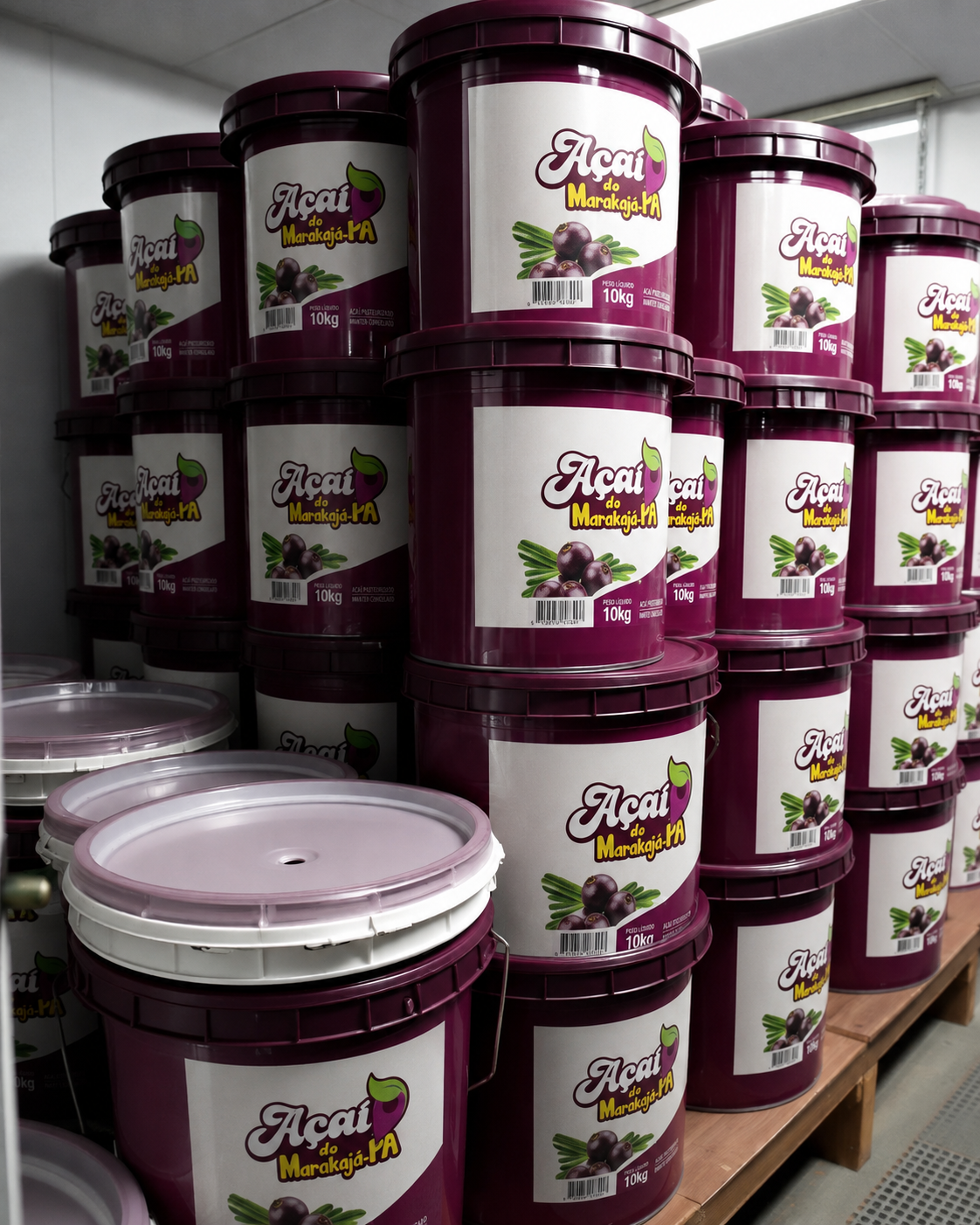 Baldes de açaí no atacado